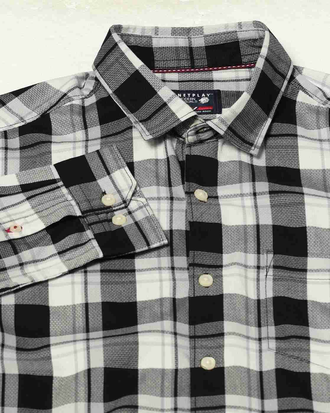 NETPLAY | Men Checked Slim Fit Shirt with Patch Pocket|6