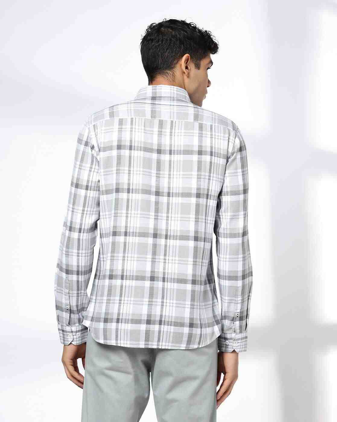 NETPLAY | Men Checked Slim Fit Shirt with Patch Pocket|3