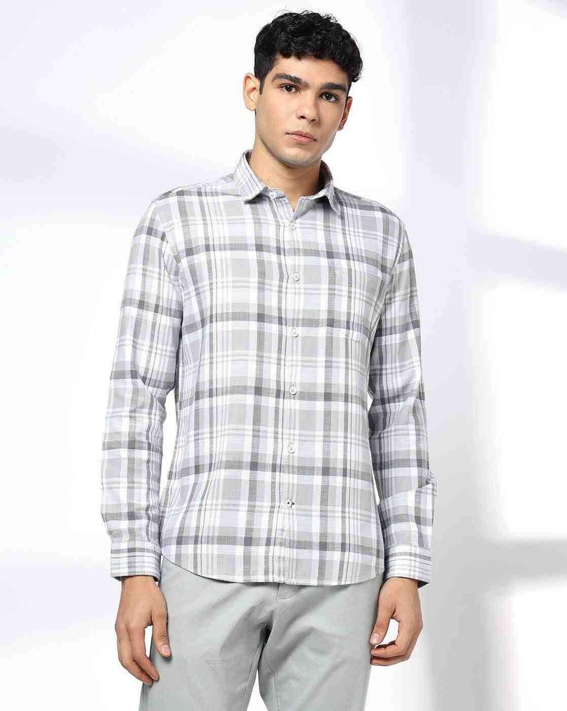 NETPLAY | Men Checked Slim Fit Shirt with Patch Pocket|4