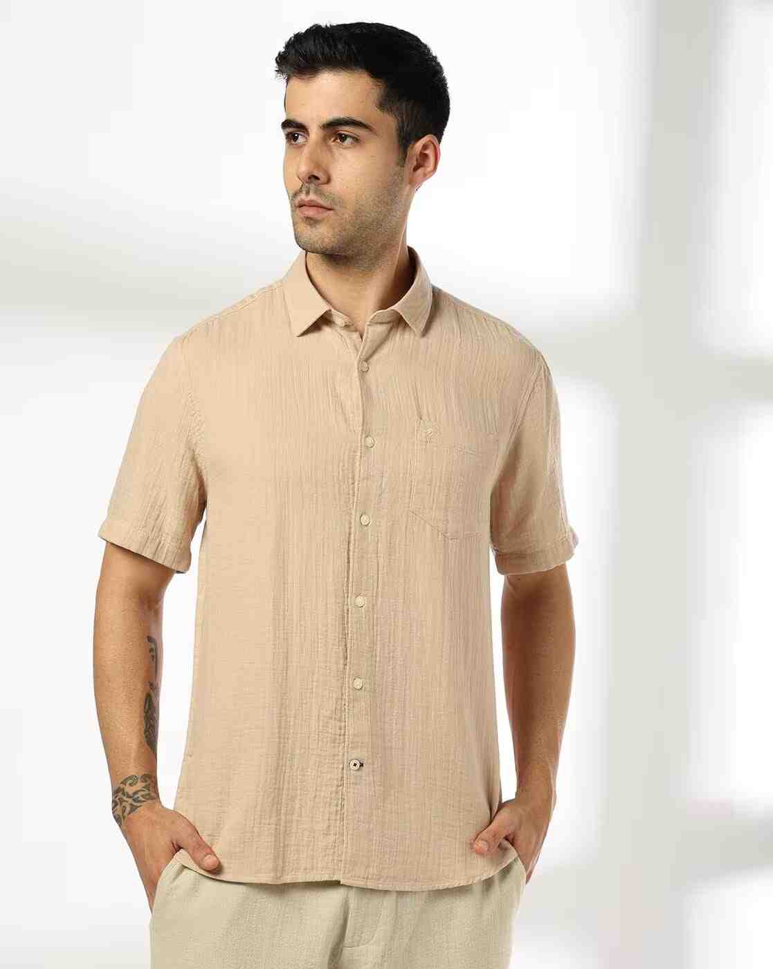 NETPLAY | Men Slim Fit Cotton Shirt|1