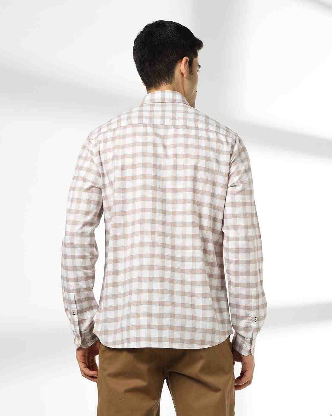 NETPLAY | Men Checked Slim Fit Shirt with Patch Pocket|3