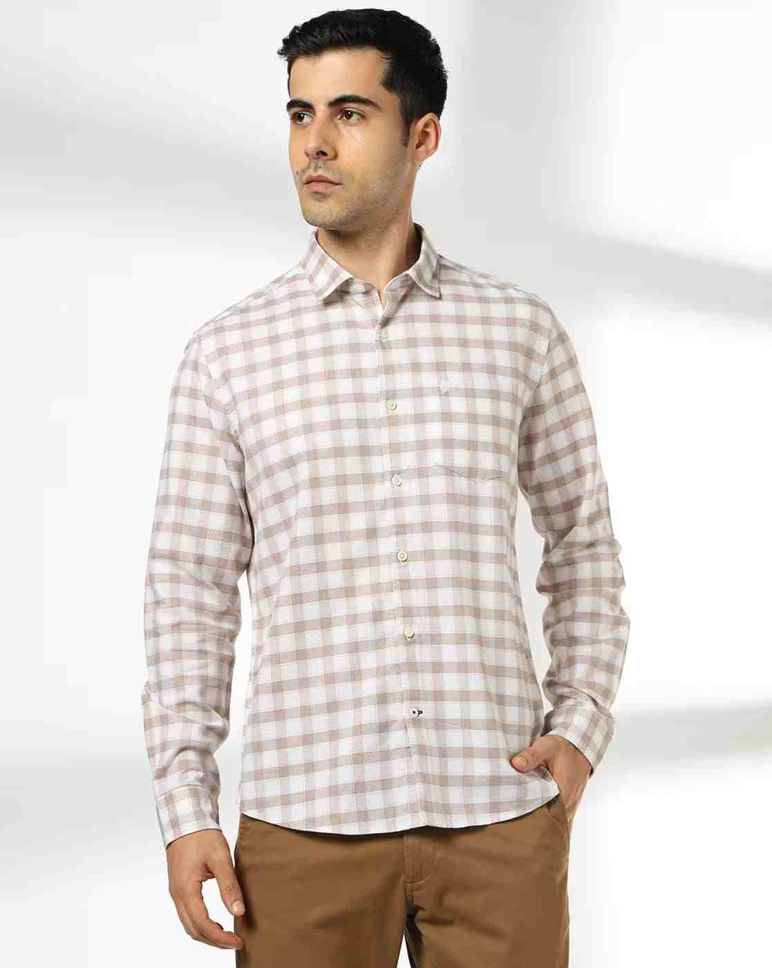 NETPLAY | Men Checked Slim Fit Shirt with Patch Pocket|4