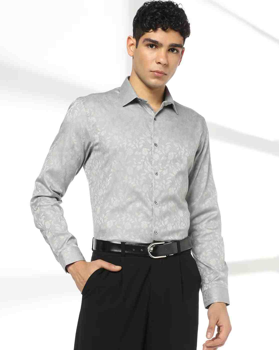 NETPLAY | Men Floral Woven Slim Fit Shirt|0
