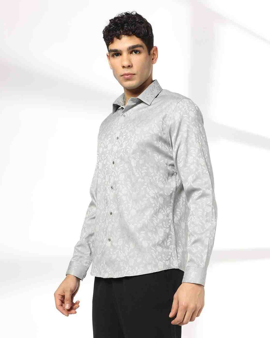 NETPLAY | Men Floral Woven Slim Fit Shirt|1