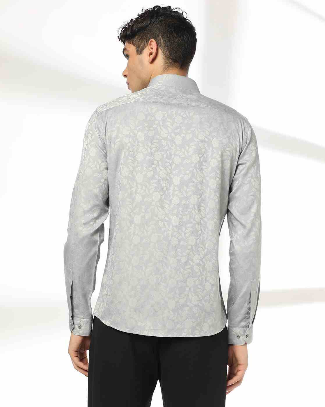 NETPLAY | Men Floral Woven Slim Fit Shirt|2