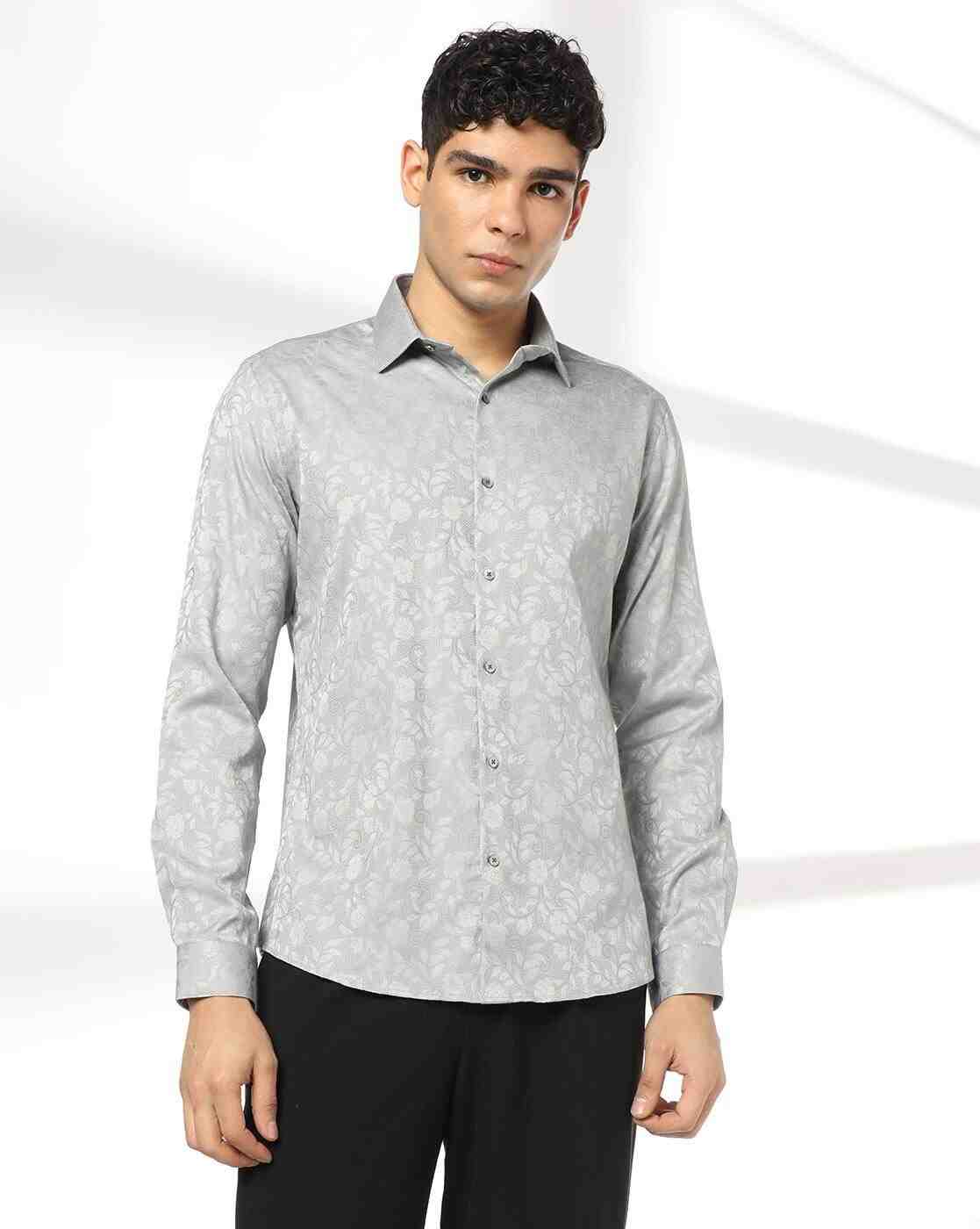 NETPLAY | Men Floral Woven Slim Fit Shirt|3