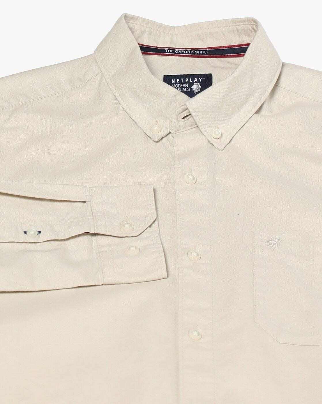 NETPLAY | Men Slim Fit Cotton Shirt with Patch Pocket|4