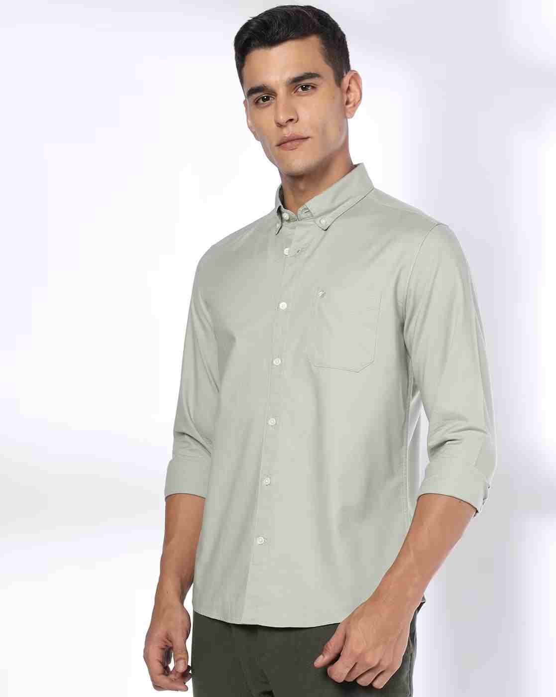 Men Slim Fit Cotton Shirt with Patch Pocket