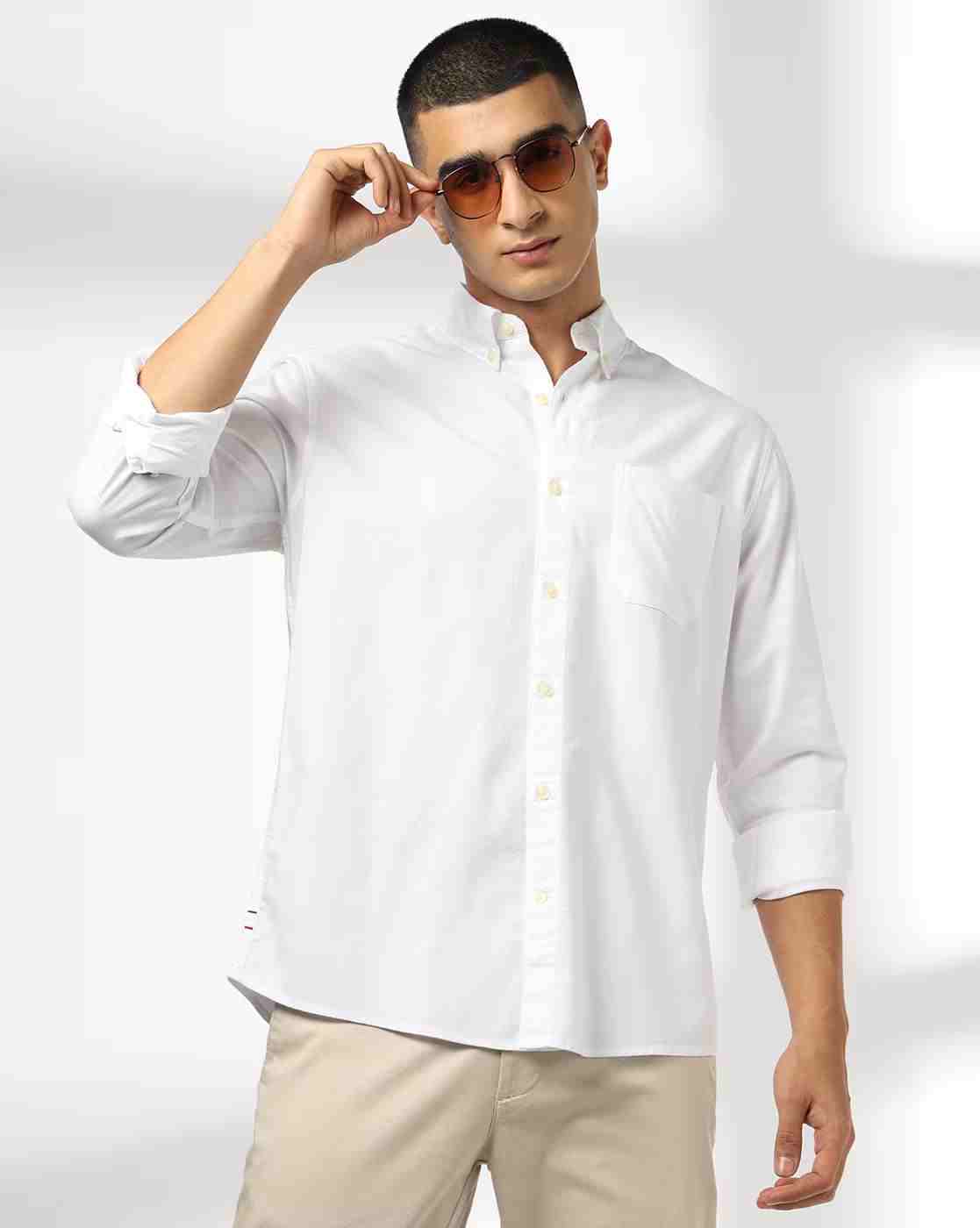 Men Slim Fit Shirt with Patch Pocket