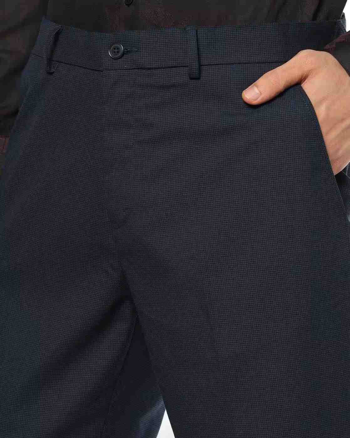 NETPLAY | Men Regular Fit Flat-Front Trousers|3