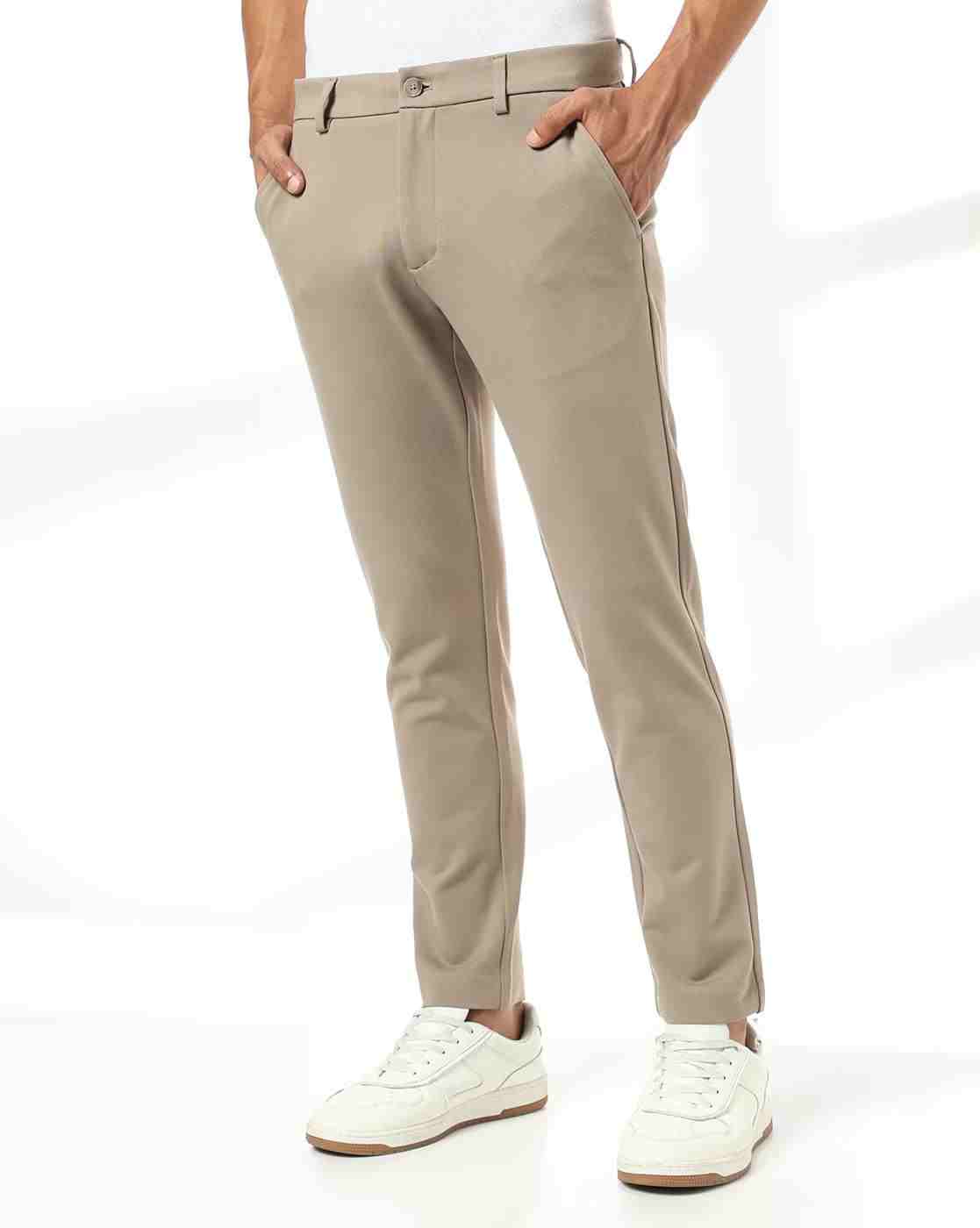 NETPLAY | Men Knitted Mid-Rise Regular Fit Chinos|0