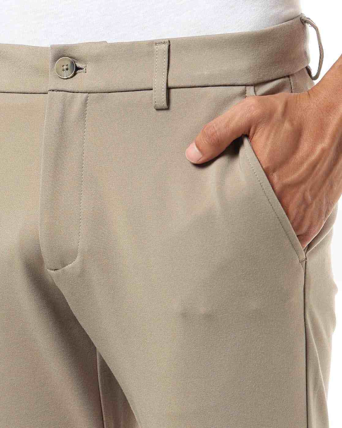 NETPLAY | Men Knitted Mid-Rise Regular Fit Chinos|3