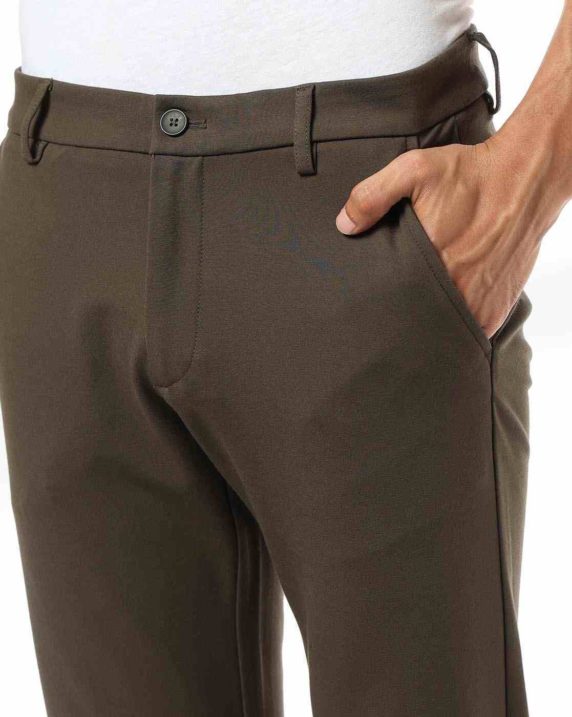 NETPLAY | Men Knitted Mid-Rise Regular Fit Chinos|3