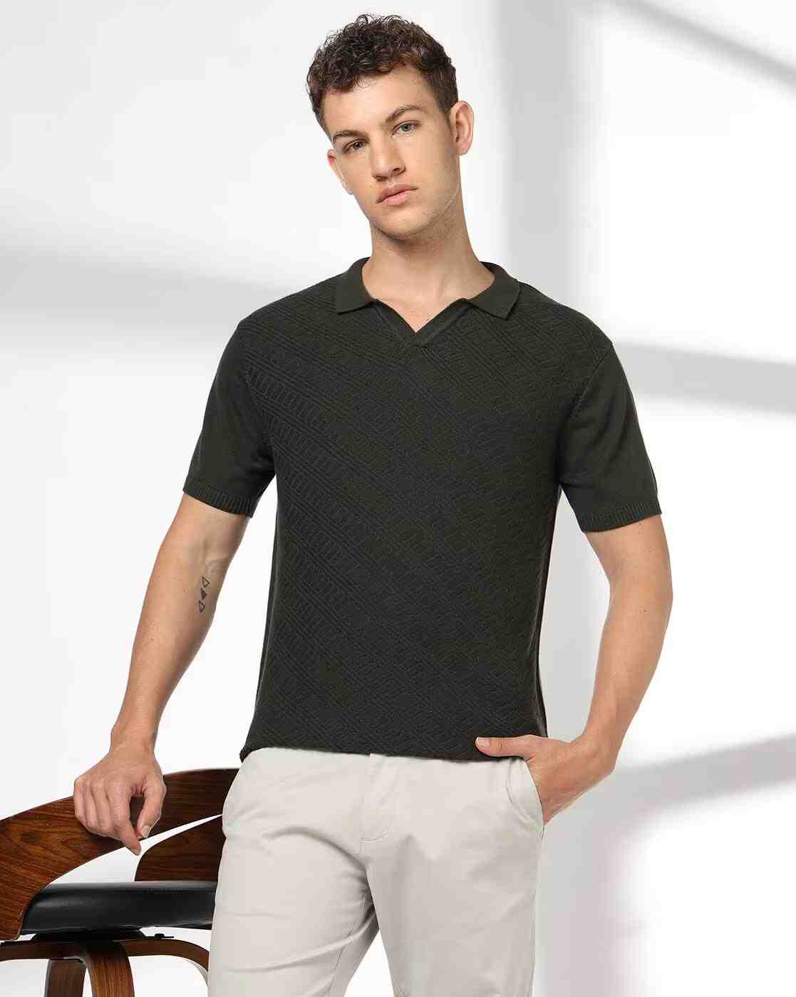 NETPLAY | Men Flat-Knit Slim Fit Polo T-Shirt|0
