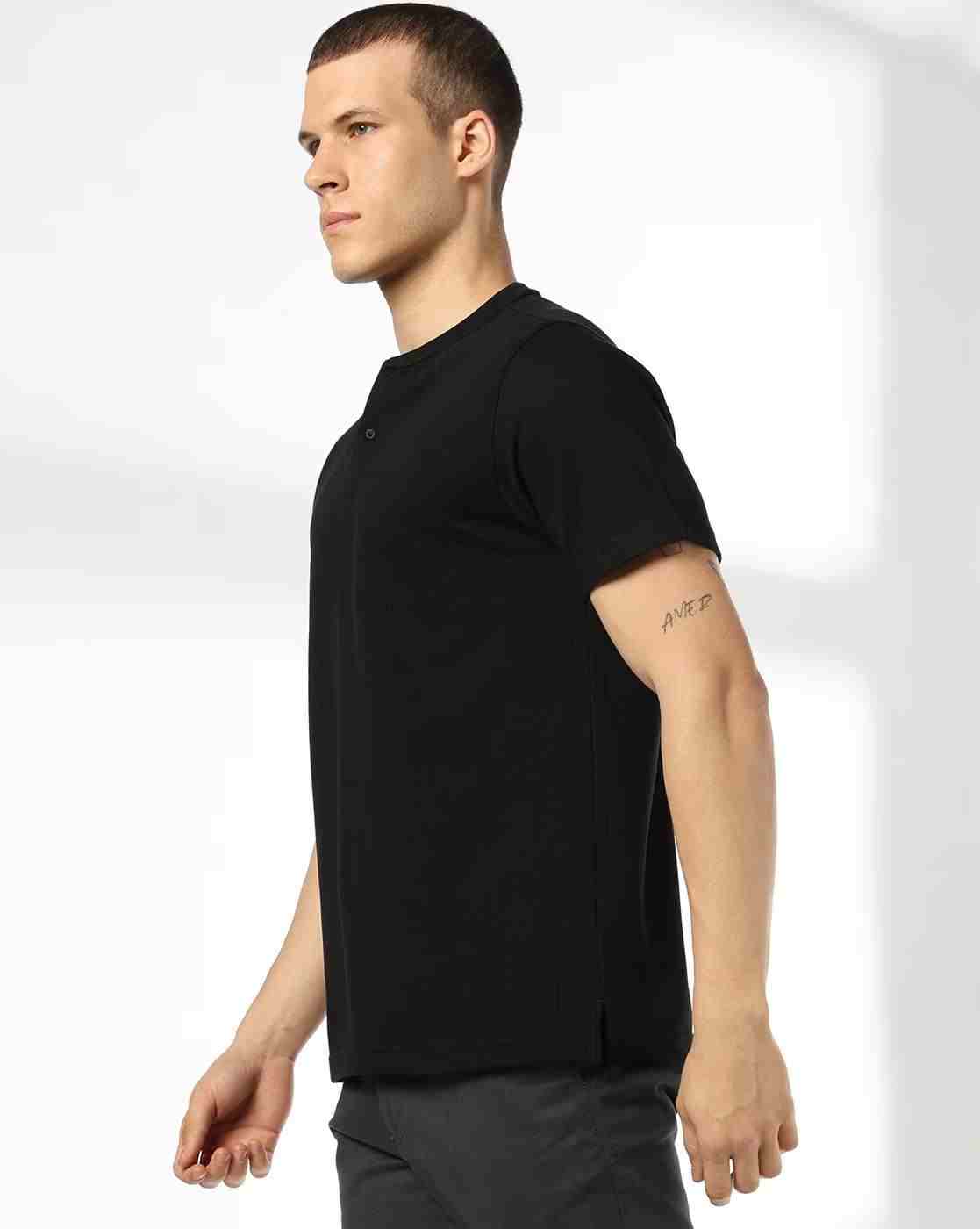 NETPLAY | Men Structured Slim Fit Henley T-Shirt|1