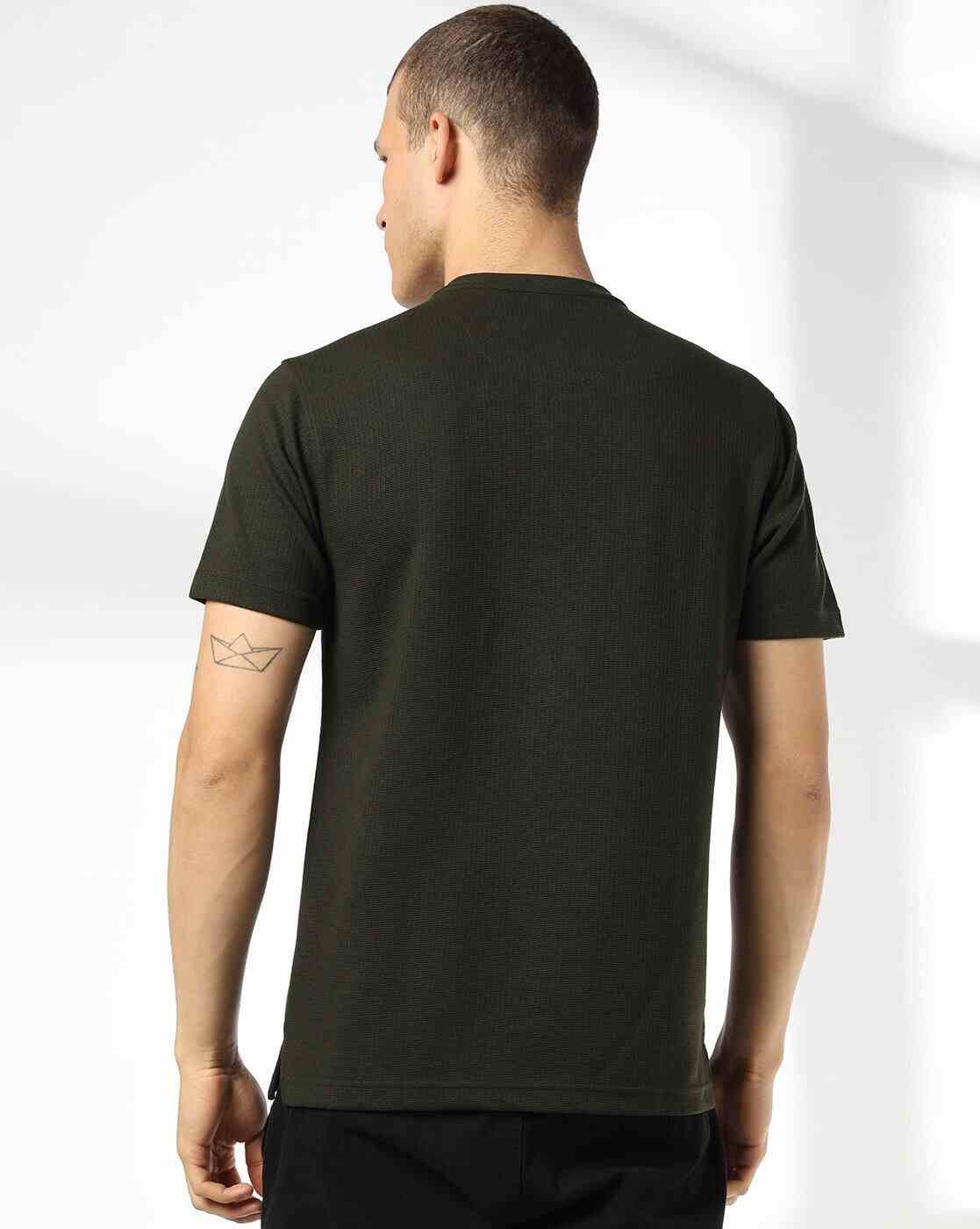 NETPLAY | Men Structured Slim Fit Henley T-Shirt|2