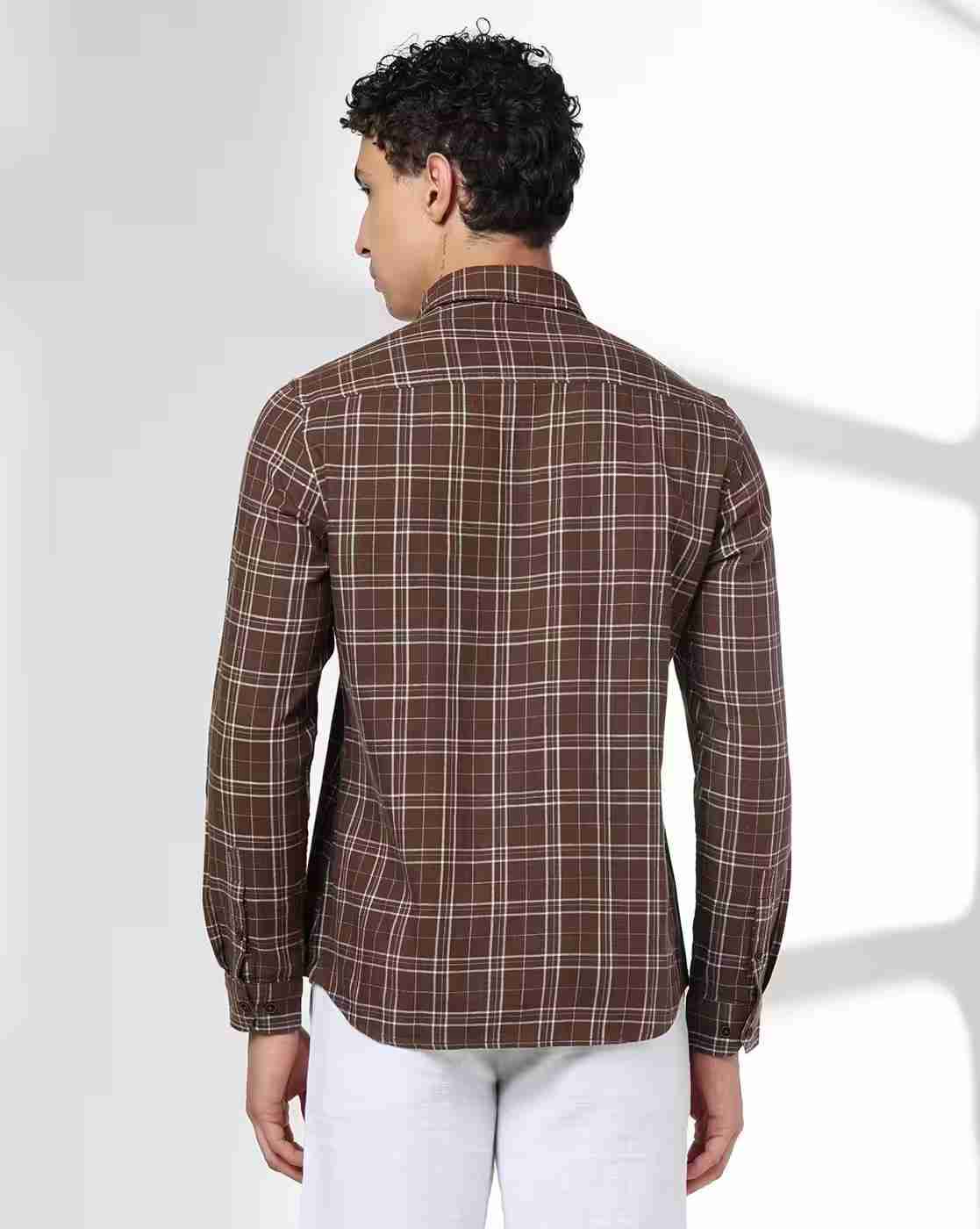NETPLAY | Men Checked Regular Fit Shirt with Patch Pocket|2