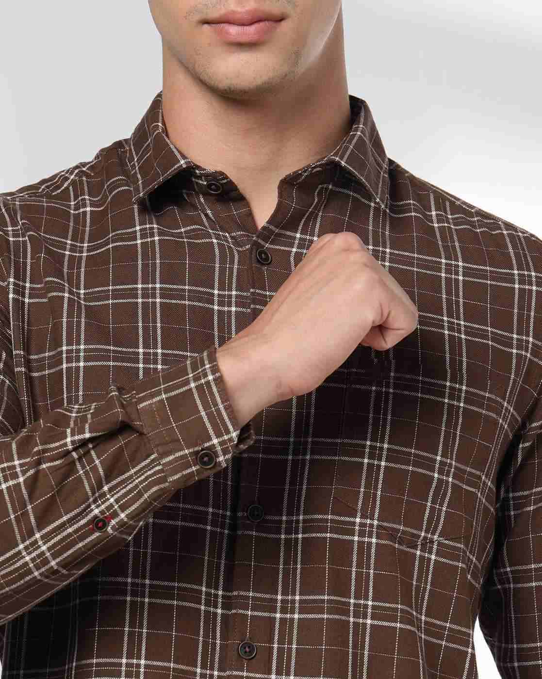NETPLAY | Men Checked Regular Fit Shirt with Patch Pocket|5