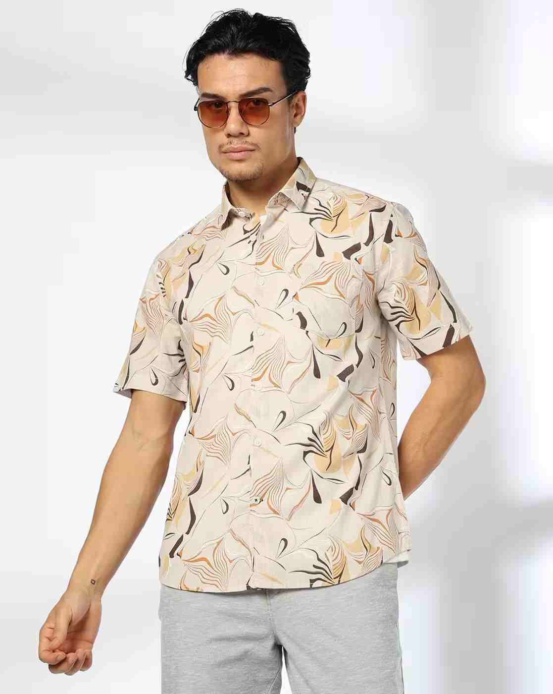 Men Printed Slim Fit Shirt with Patch Pocket