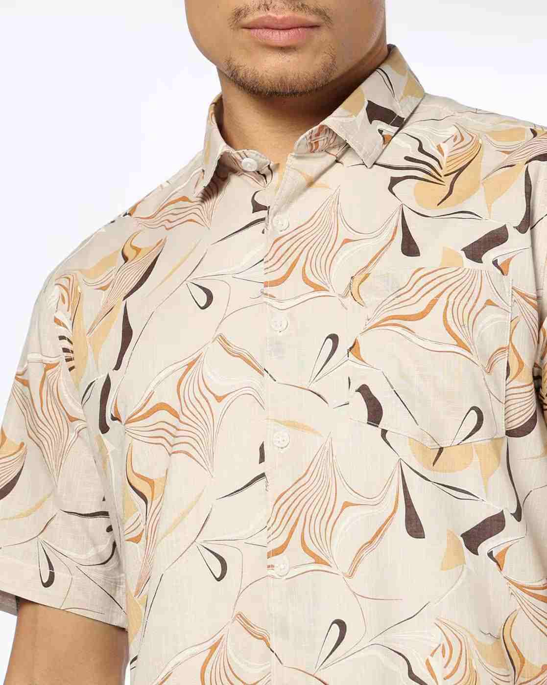 NETPLAY | Men Printed Slim Fit Shirt with Patch Pocket|4
