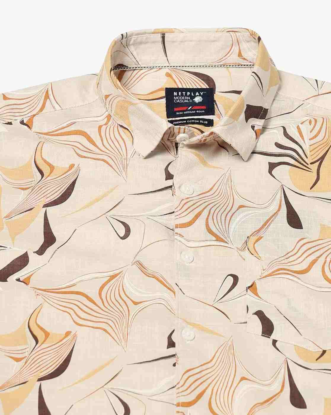 NETPLAY | Men Printed Slim Fit Shirt with Patch Pocket|5