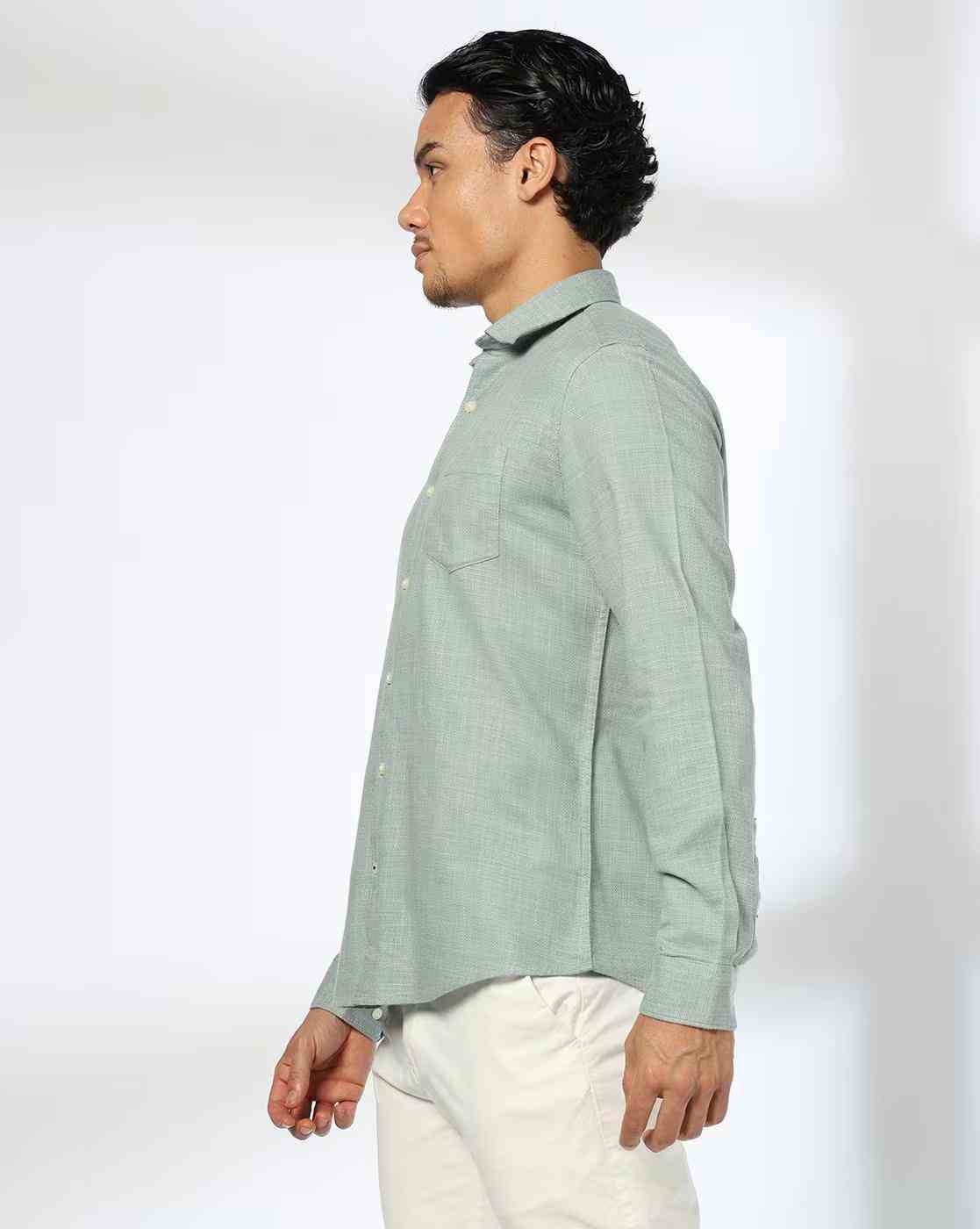 NETPLAY | Men Patterned Slim Fit Shirt with Patch Pocket