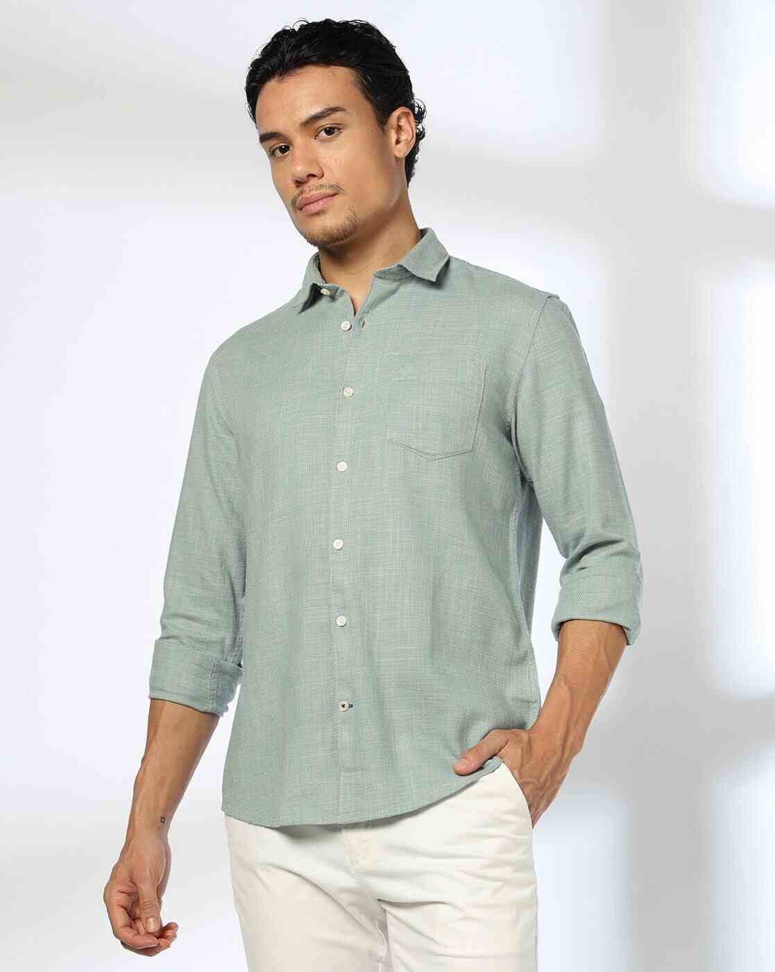 NETPLAY | Men Patterned Slim Fit Shirt with Patch Pocket|4