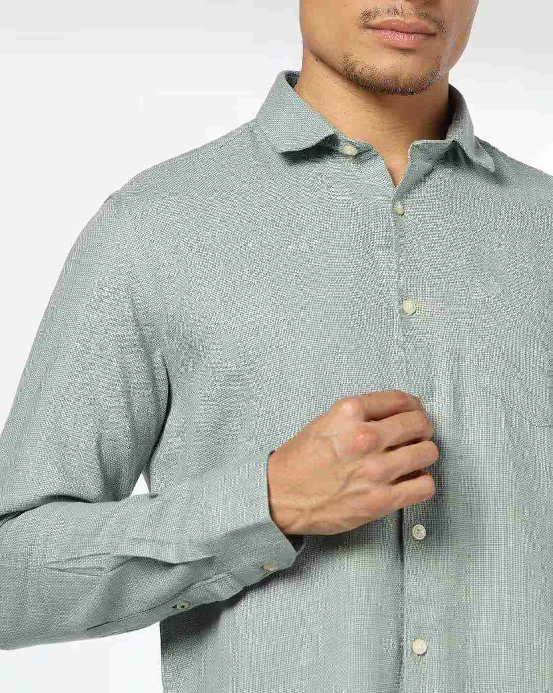 NETPLAY | Men Patterned Slim Fit Shirt with Patch Pocket|5