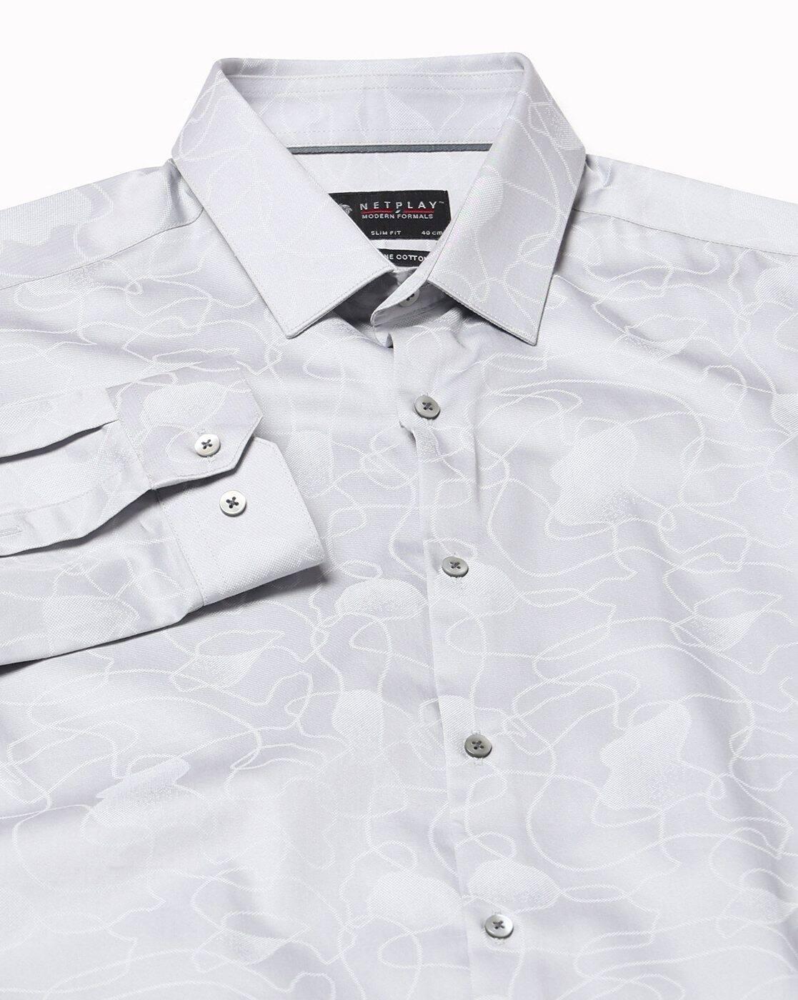NETPLAY | Men Printed Slim Fit Cotton Shirt|5