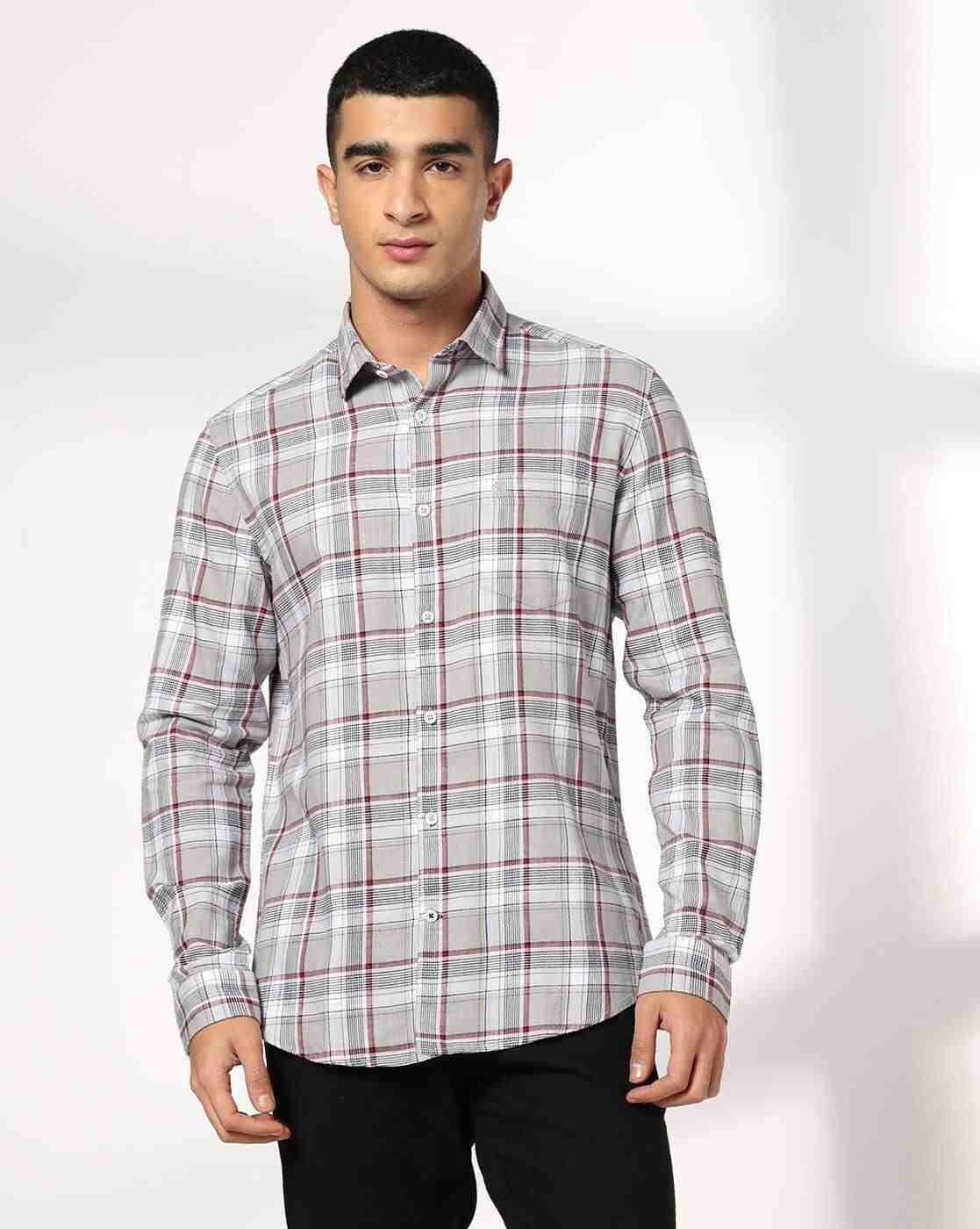 NETPLAY | Men Checked Regular Fit Shirt with Patch Pocket|4