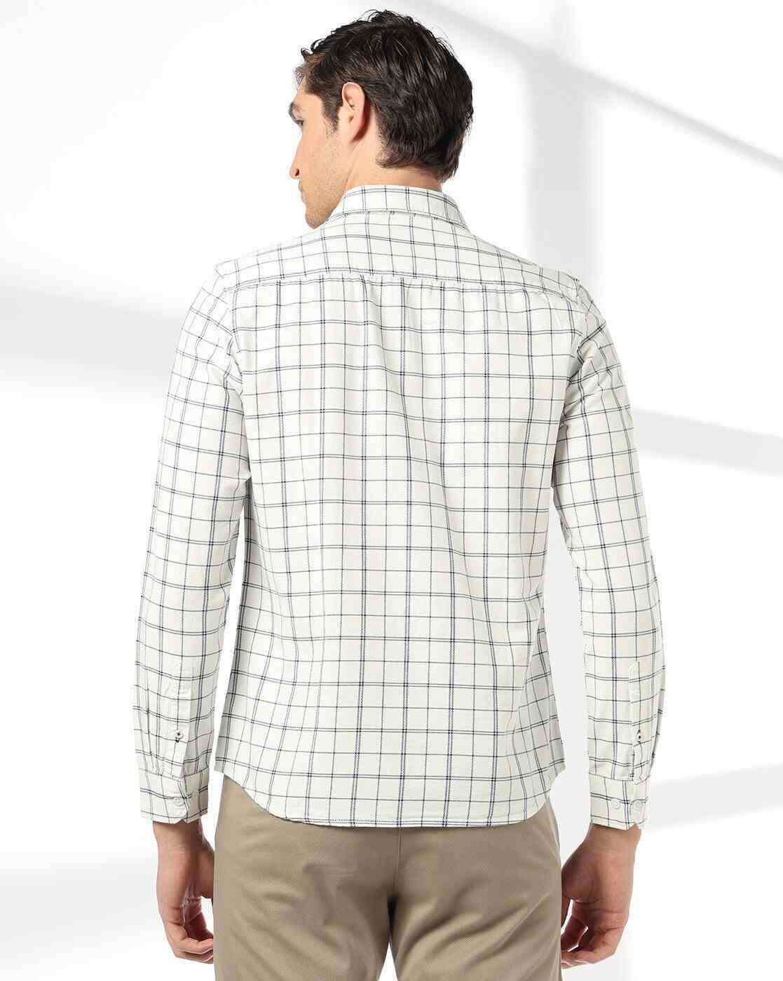 NETPLAY | Men Checked Slim Fit Shirt with Patch Pocket|2