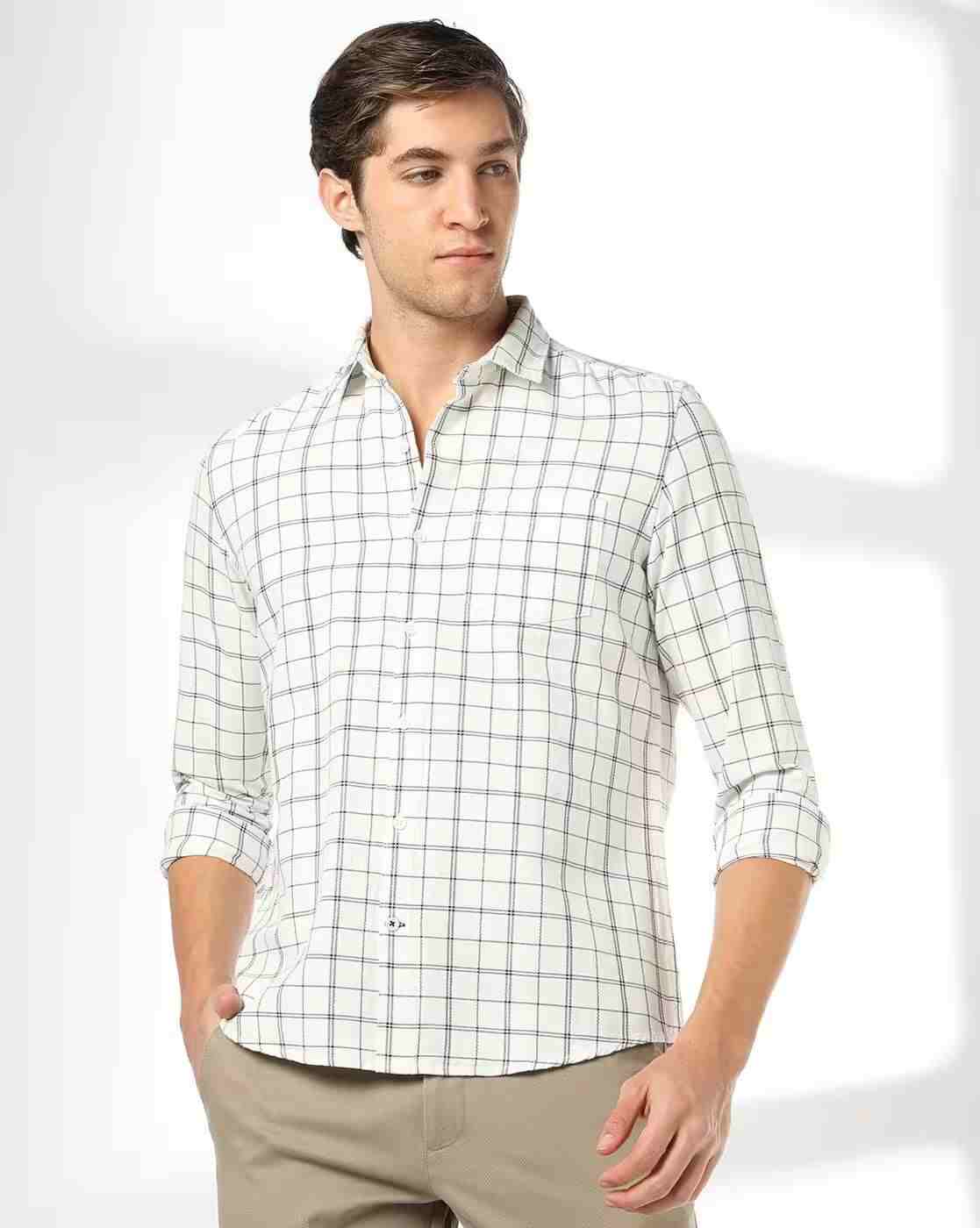 NETPLAY | Men Checked Slim Fit Shirt with Patch Pocket|4