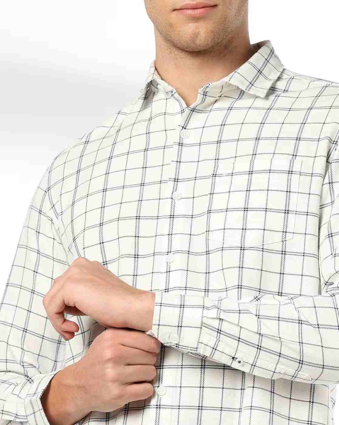 NETPLAY | Men Checked Slim Fit Shirt with Patch Pocket|5