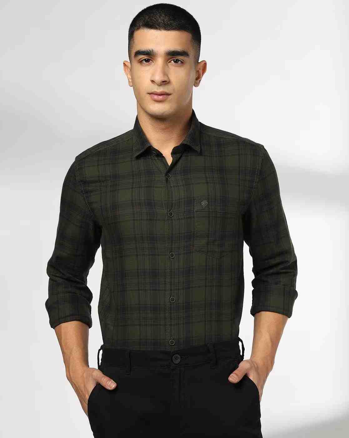 NETPLAY | Men Checked Slim Fit Casual Shirt|0