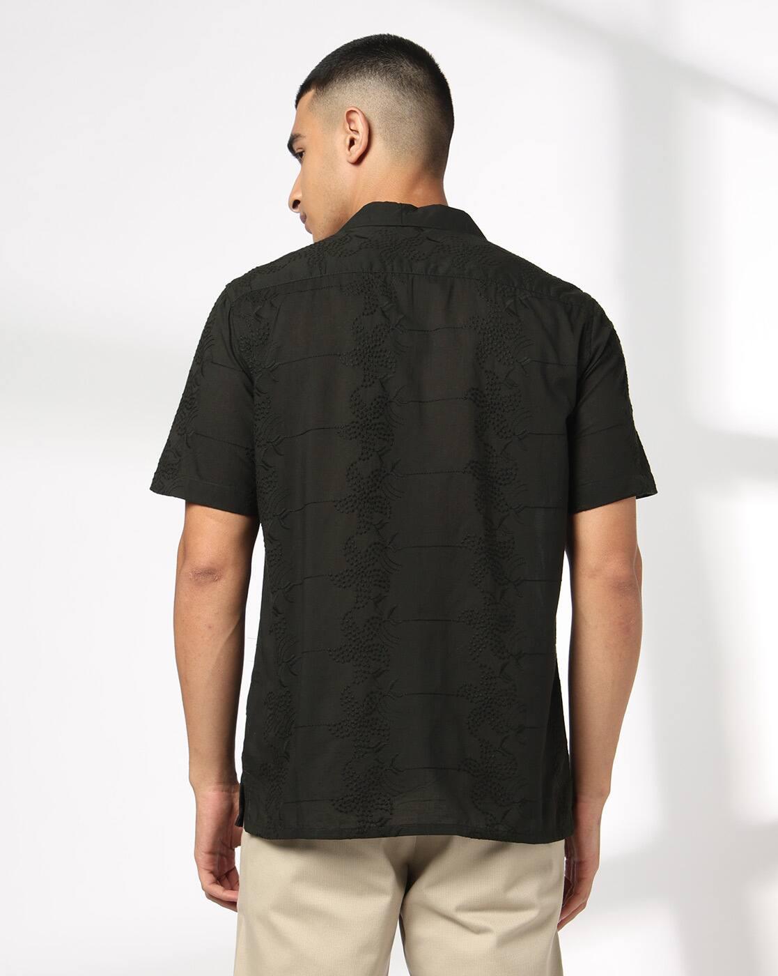 NETPLAY | Men Embroidered Regular Fit Half Sleeve Shirt|2