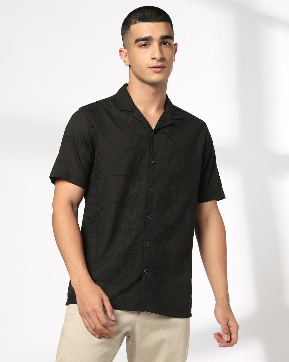 NETPLAY | Men Embroidered Regular Fit Half Sleeve Shirt|3
