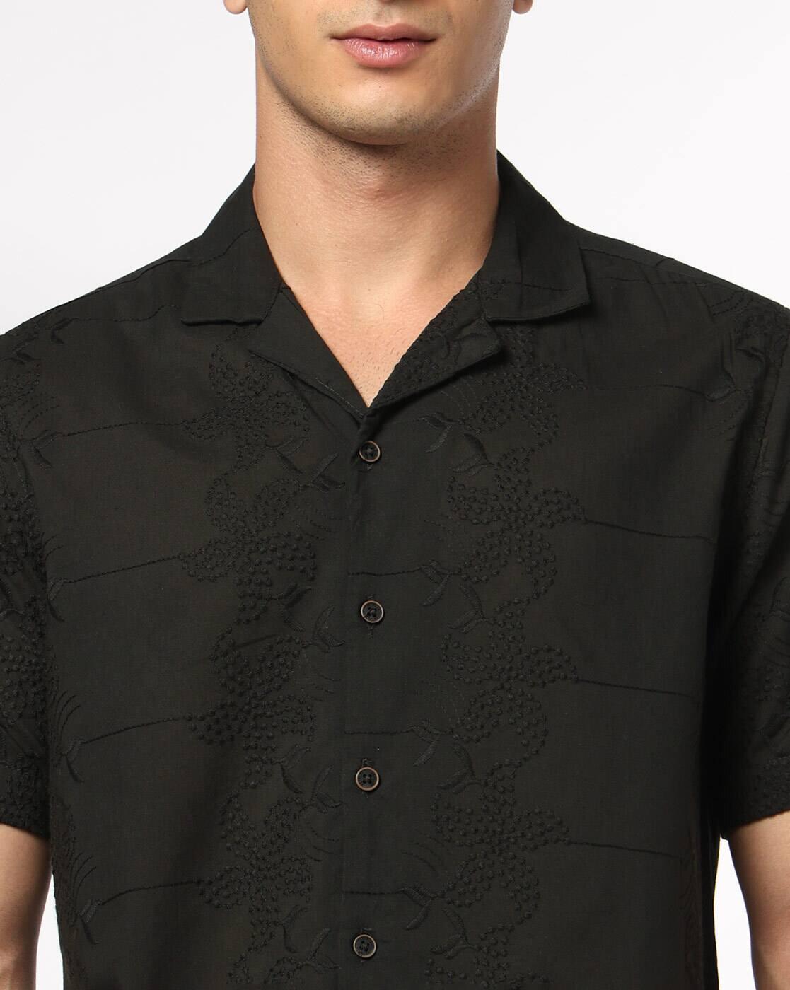 NETPLAY | Men Embroidered Regular Fit Half Sleeve Shirt|4