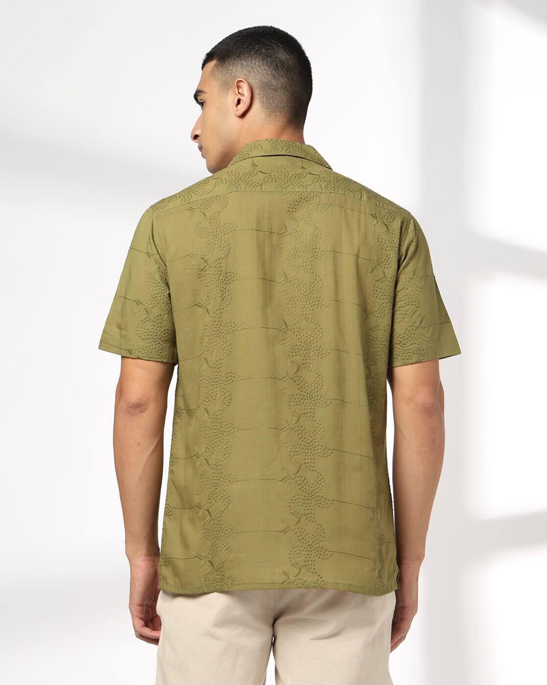 NETPLAY | Men Embroidered Regular Fit Half Sleeve Shirt|2