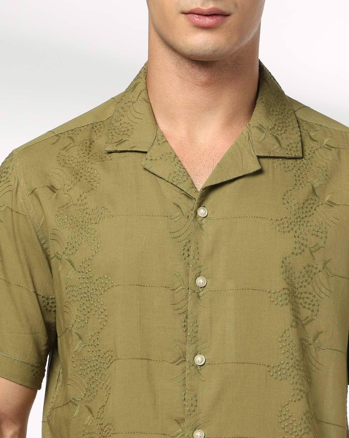 NETPLAY | Men Embroidered Regular Fit Half Sleeve Shirt|3