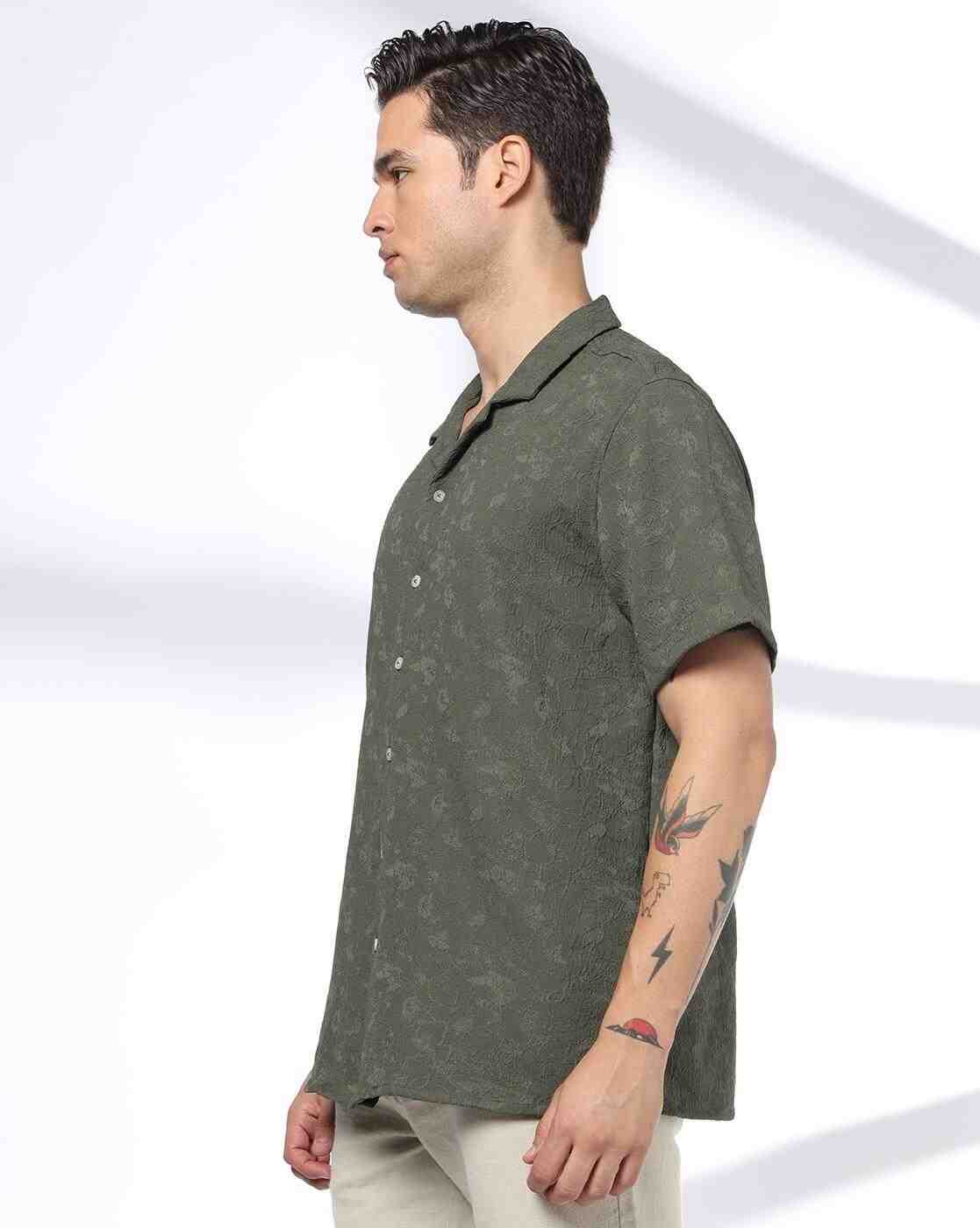NETPLAY | Men Embroidered Slim Fit Shirt|1