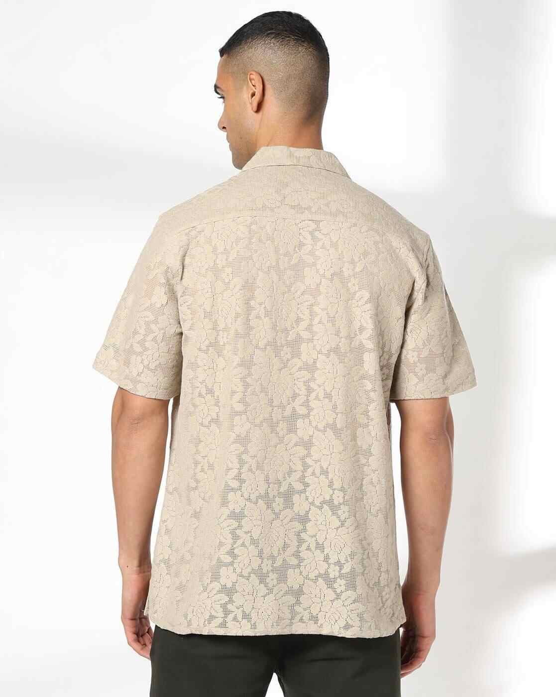 NETPLAY | Men Embroidered Slim Fit Resort Shirt|2