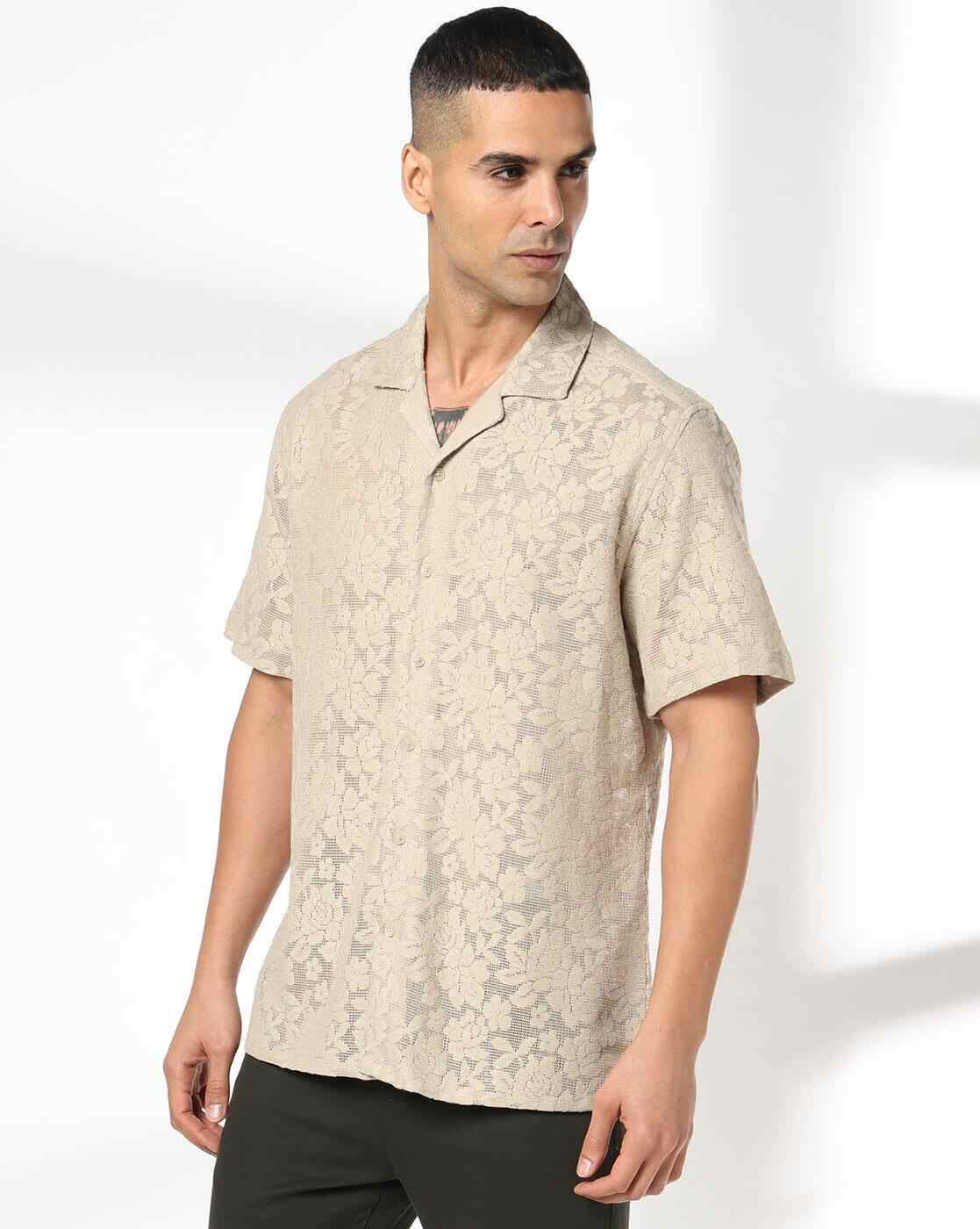 NETPLAY | Men Embroidered Slim Fit Resort Shirt|3