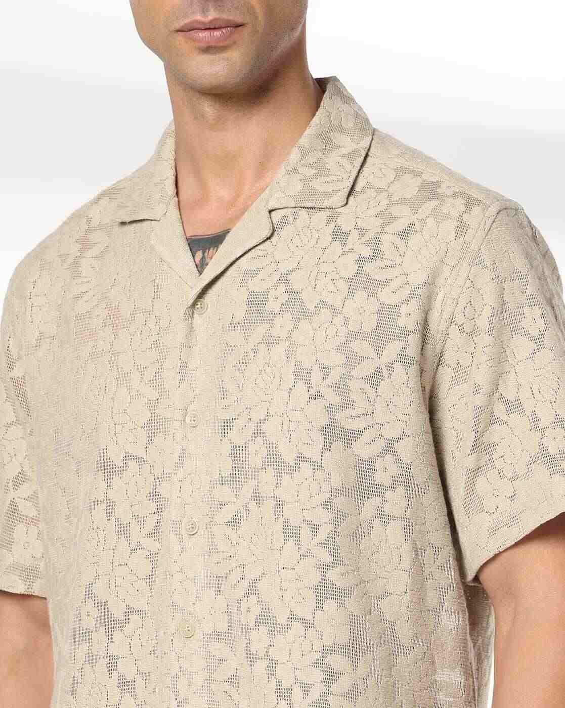 NETPLAY | Men Embroidered Slim Fit Resort Shirt|4