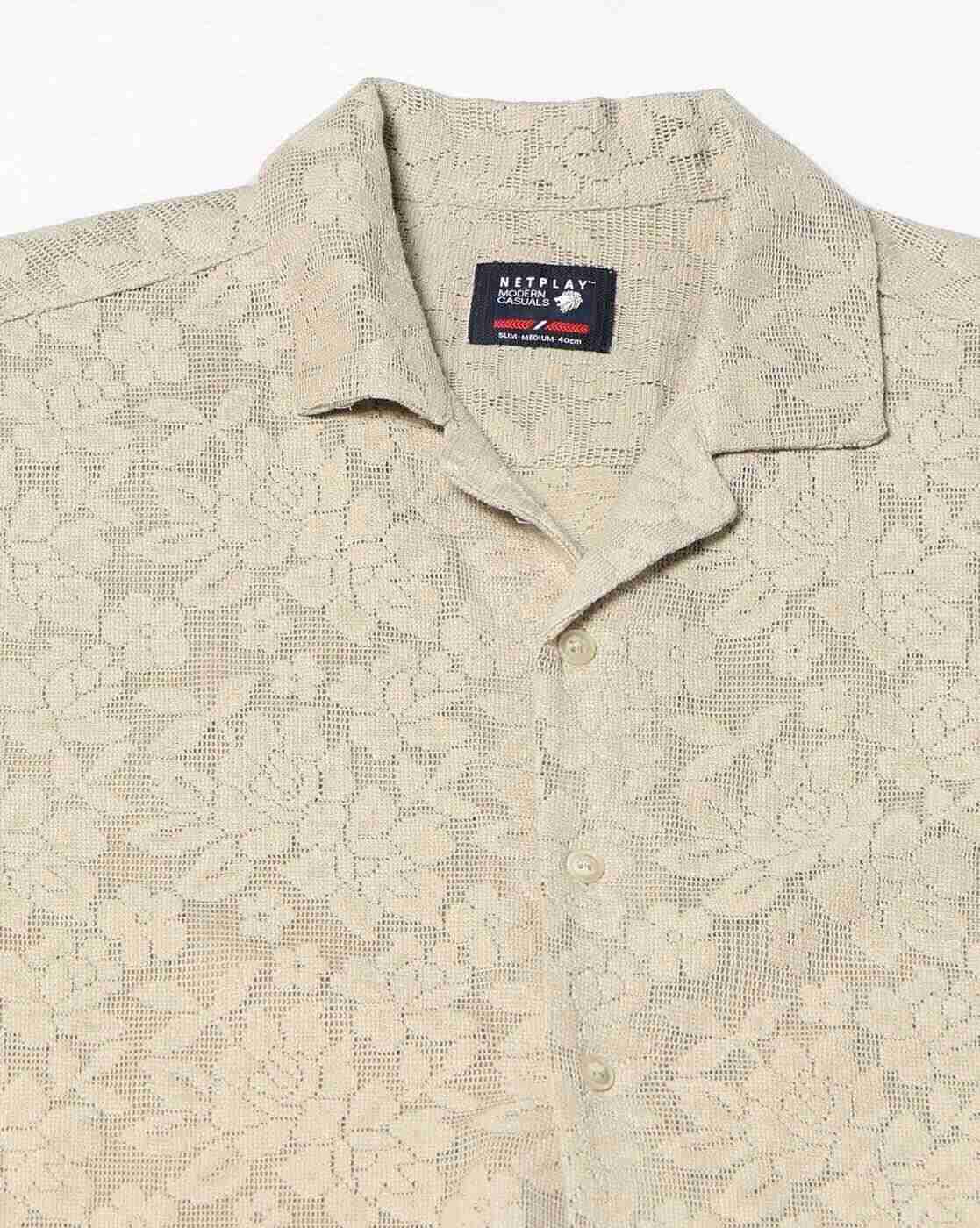 NETPLAY | Men Embroidered Slim Fit Resort Shirt|5