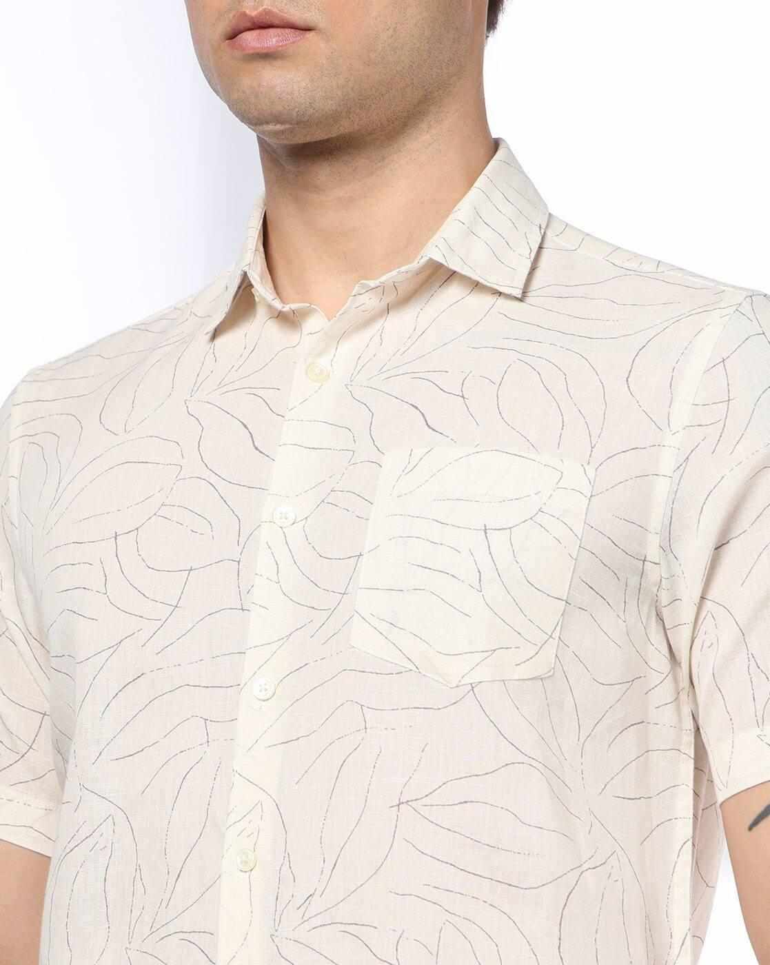 NETPLAY | Men Floral Print Slim Fit Shirt with Patch Pocket|3