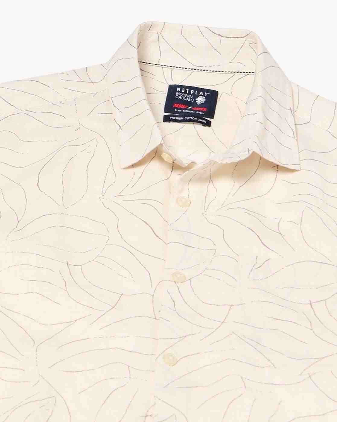 NETPLAY | Men Floral Print Slim Fit Shirt with Patch Pocket|4