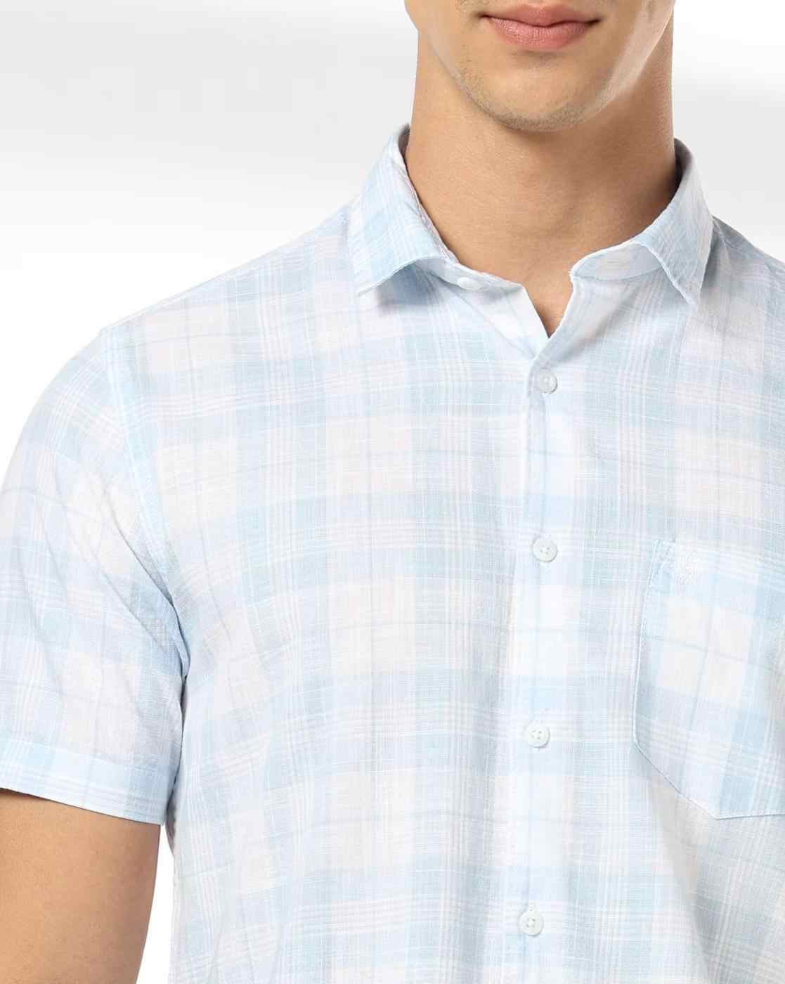 NETPLAY | Men Checked Slim Fit Shirt with Patch Pocket|4