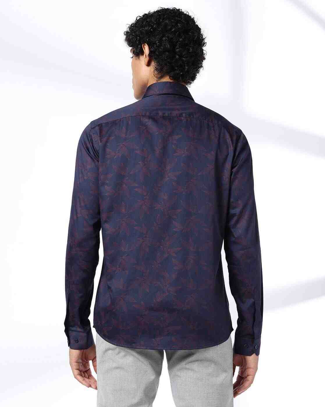 NETPLAY | Men Floral Print Slim Fit Cotton Shirt|2