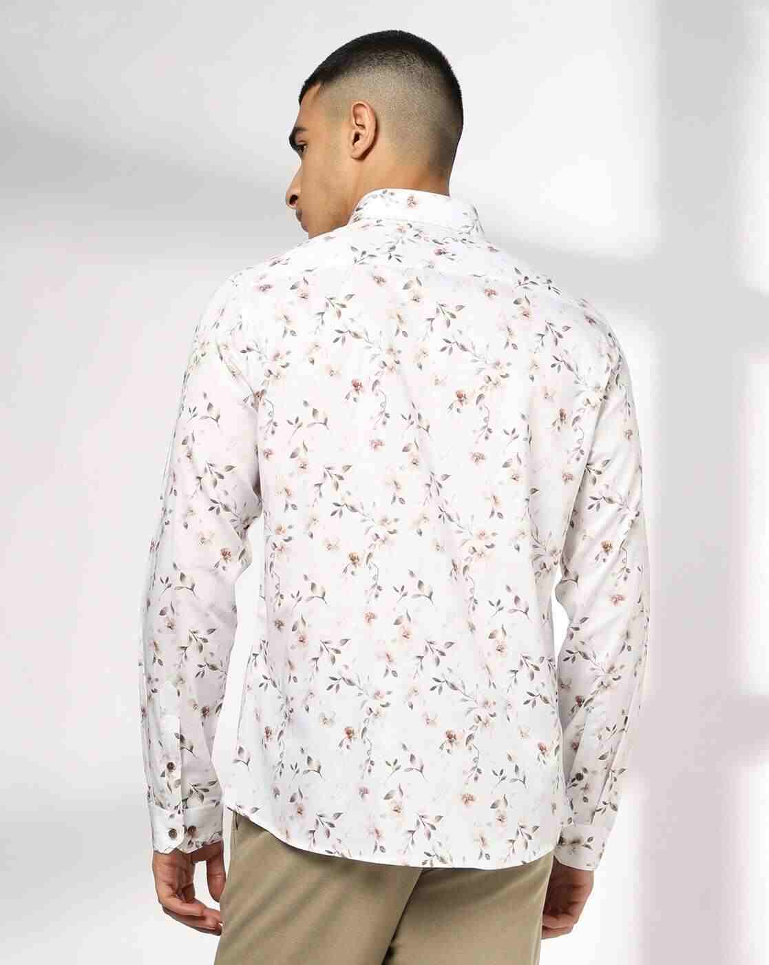 NETPLAY | Men Floral Print Slim Fit Cotton Shirt|2