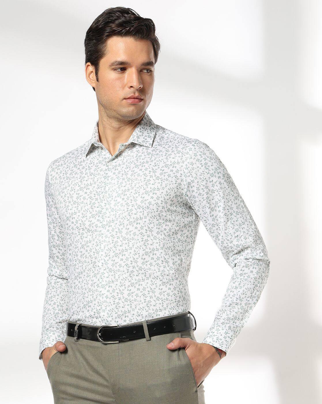 Men Floral Slim Fit Shirt